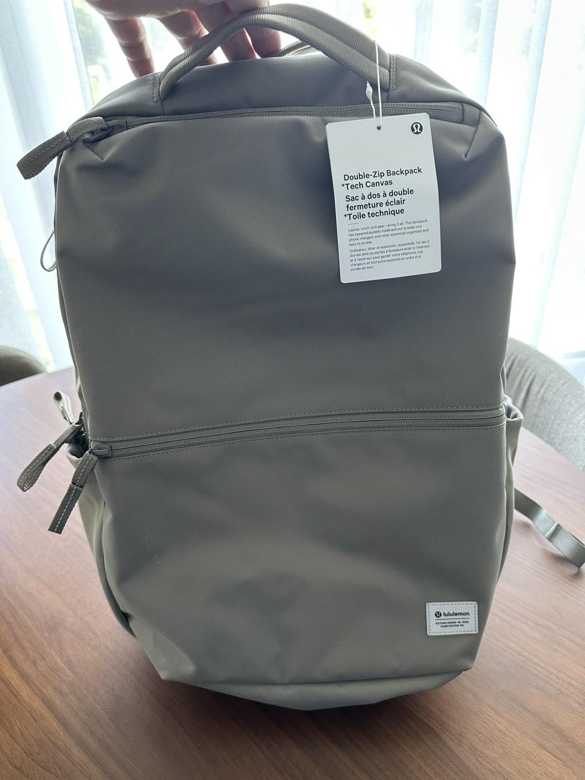 Brand New Lululemon Double-Zip Backpack 22L in Warm Ash Gray Unisex – NWT