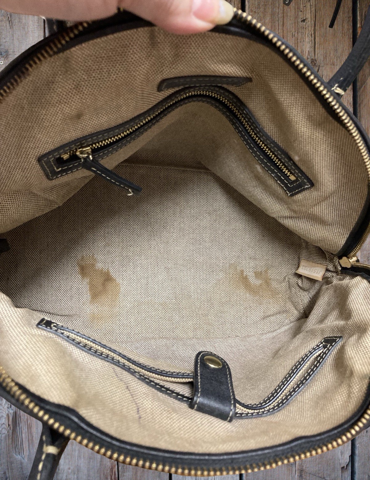 Dooney Bourke All Black Florentine Vacchetta Leather Domed Satchel Tote Bag