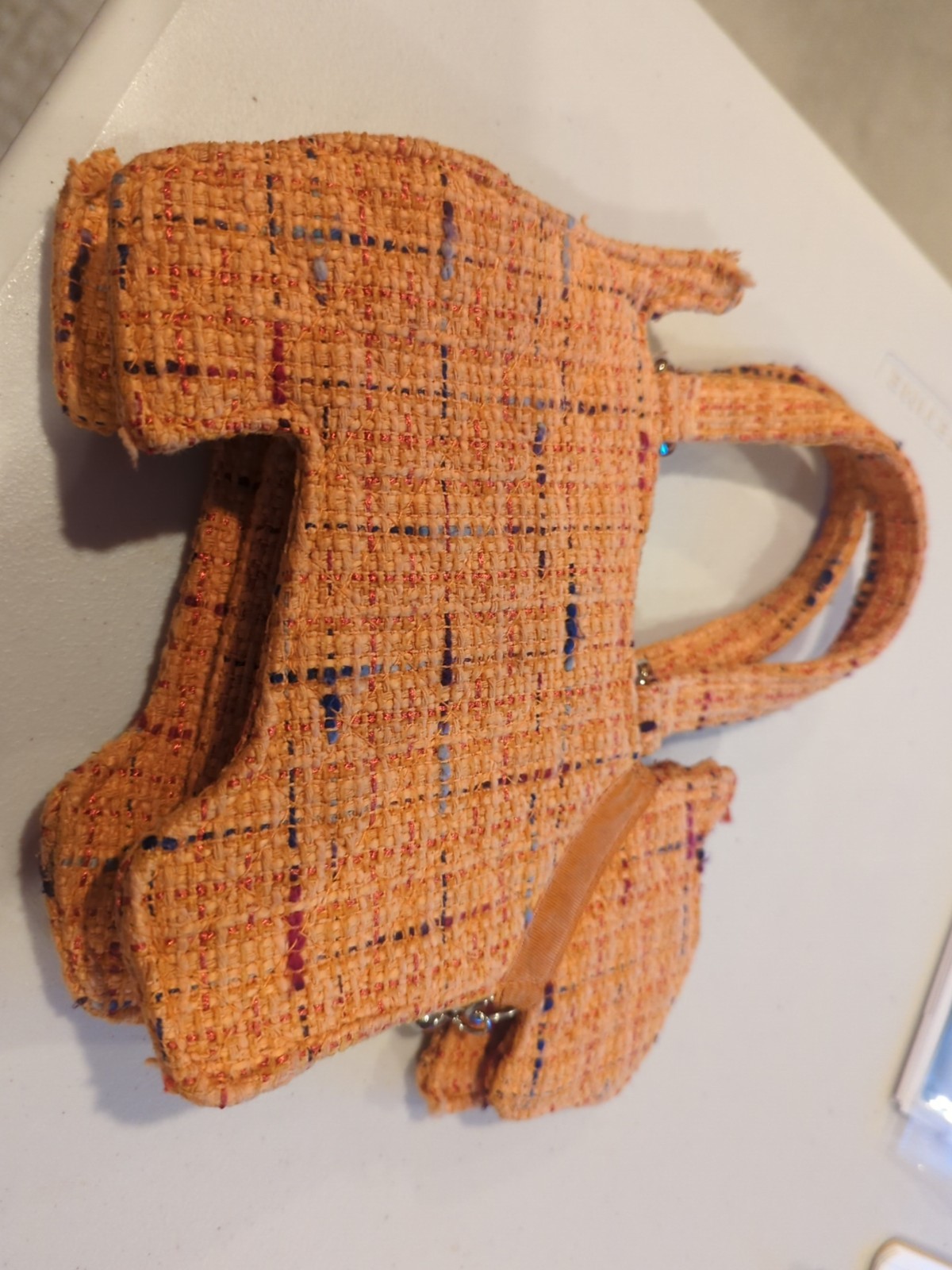 Indeed Scottie Dog purse bag Orange Tweed