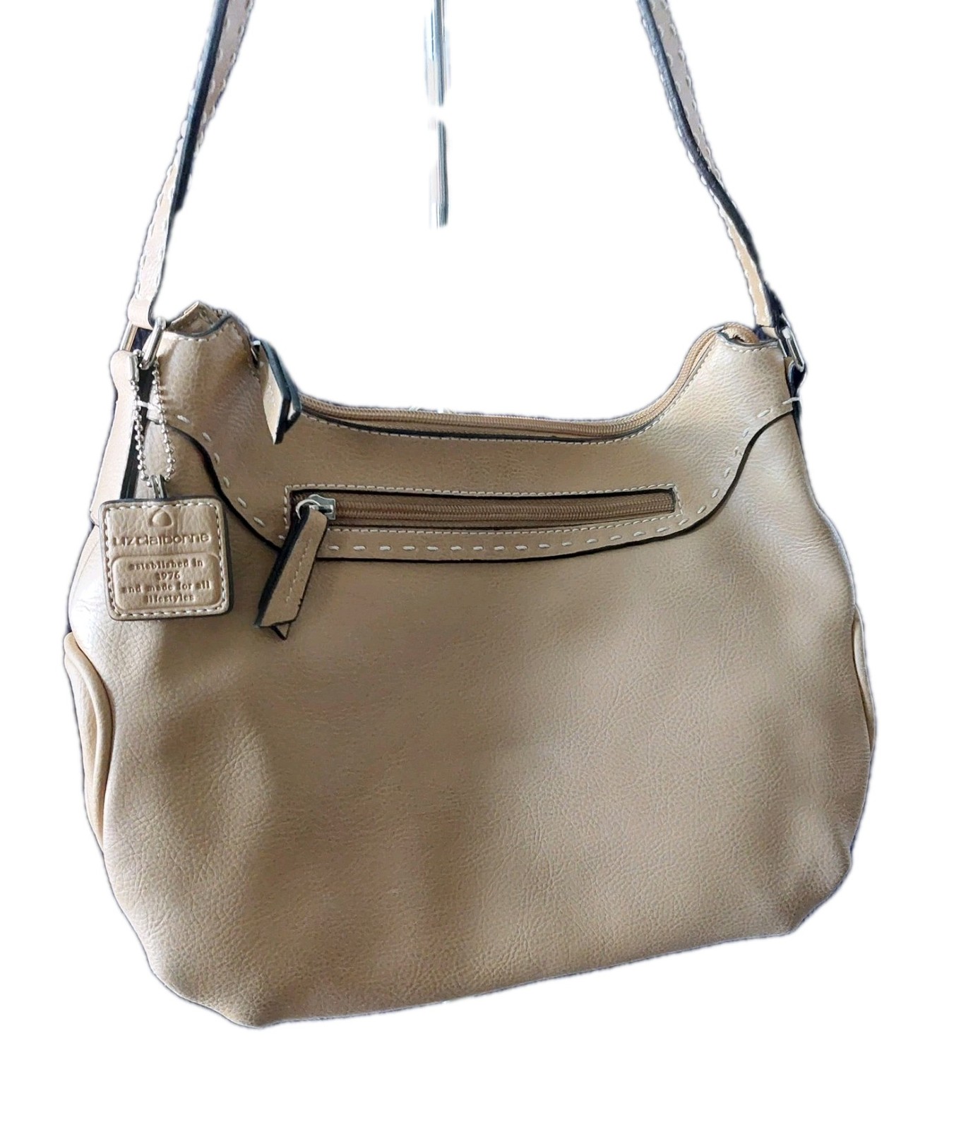 Liz Claiborne Camel Brown Shoulder Bag Classic Hobo Style Everyday Carry Hang Ta