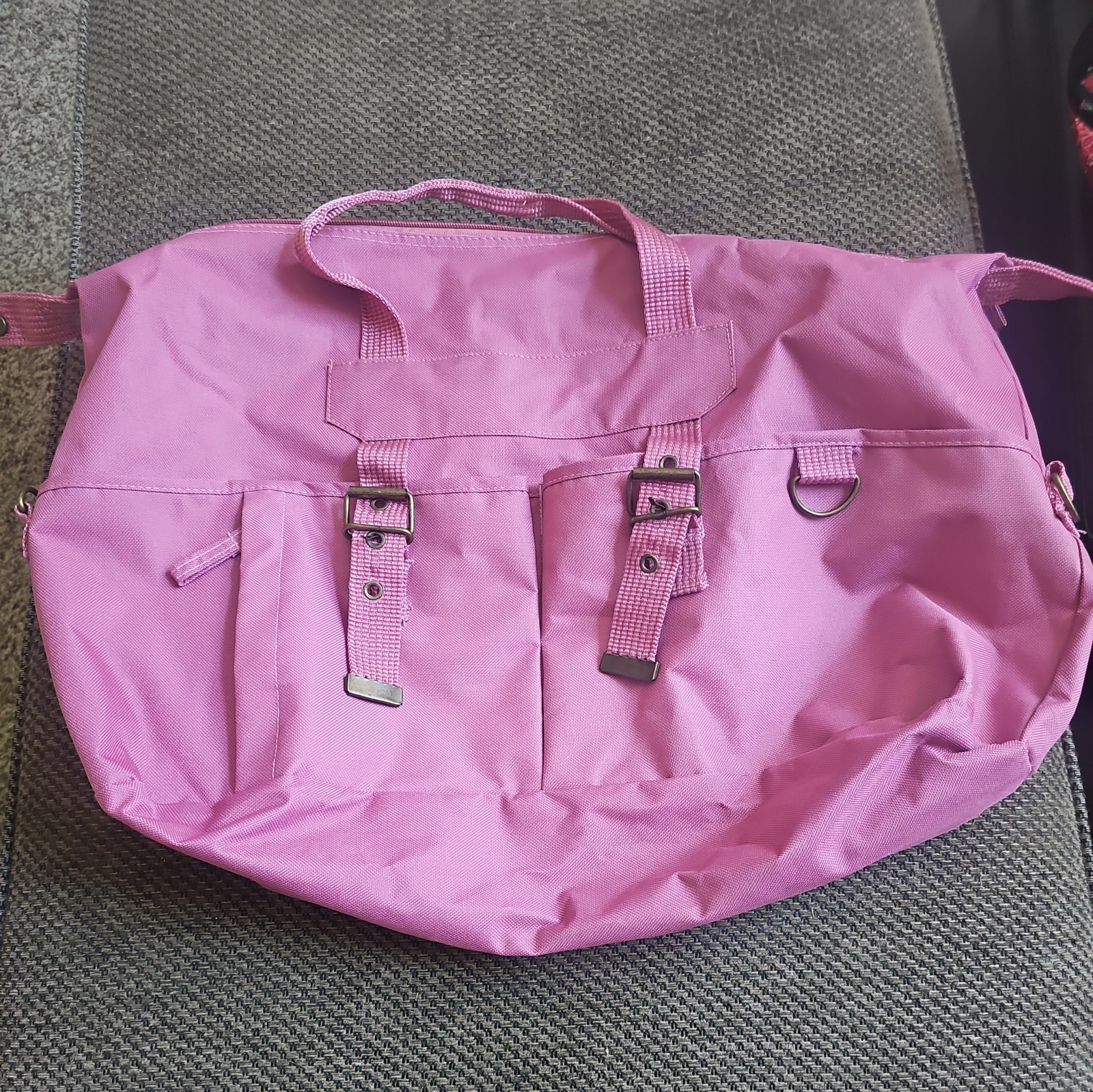 Wowens Gear Shiulder Travel Bag- Dark Pink 22x 12 1/2x 7″