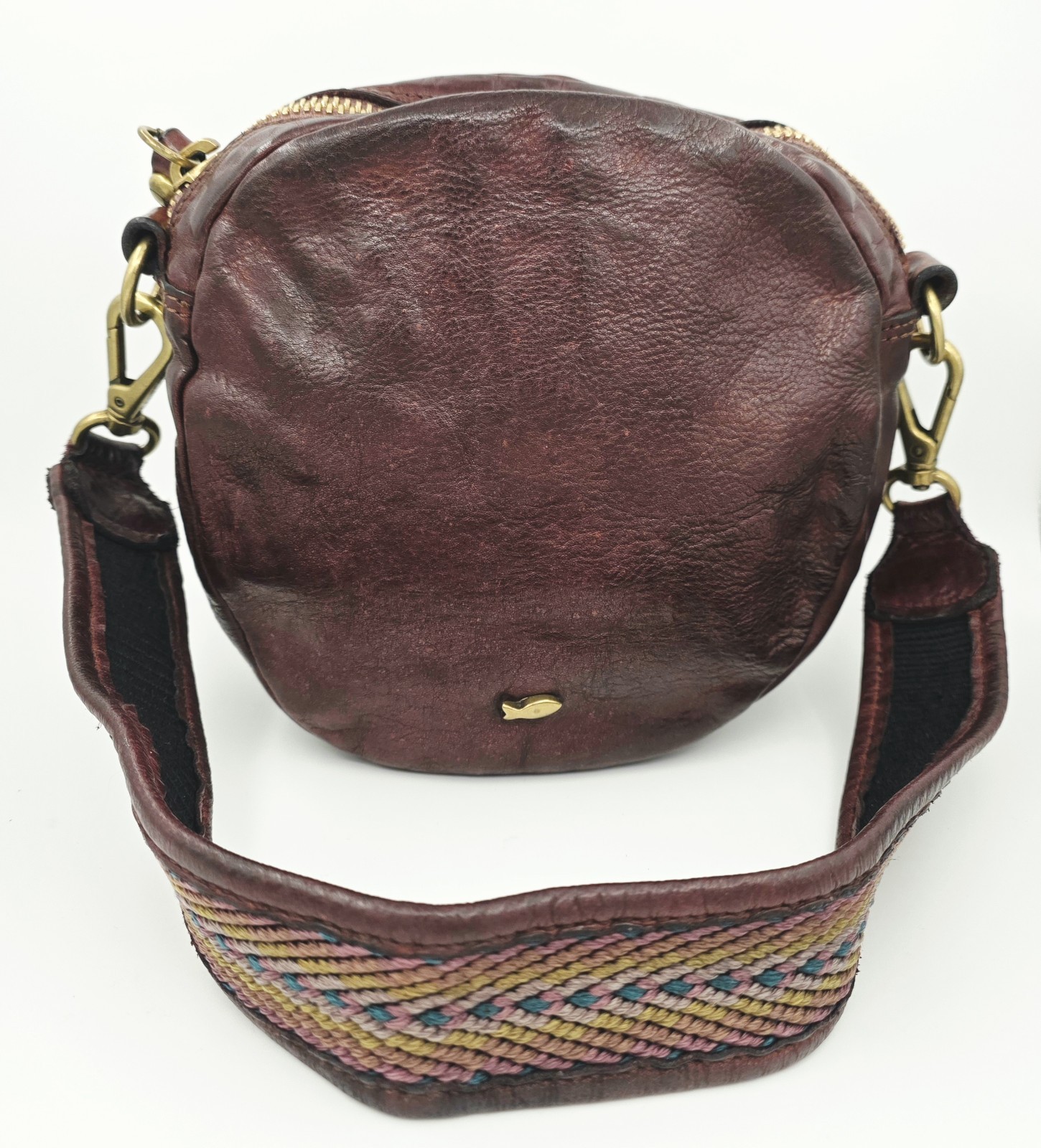 NEW Campomaggi Centarius Purple Brown Leather Crossbody Shoulder Bag + 3 STRAPS
