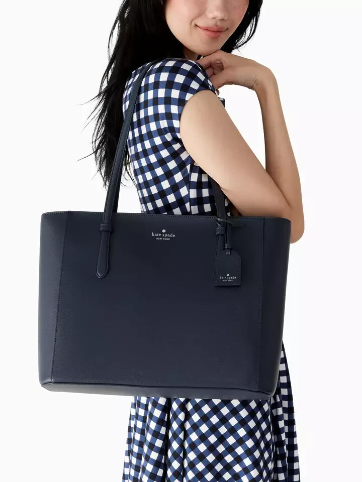 Kate Spade Schuyler Navy Blue Tote Handbag K7354 Purse Bag Charm NWT $359 Retail