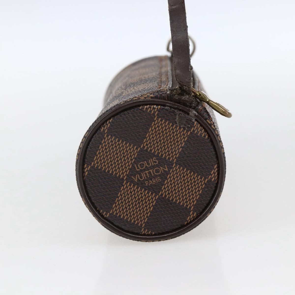 LOUIS VUITTON Damier Ebene Papillon Pouch LV Auth ep13584