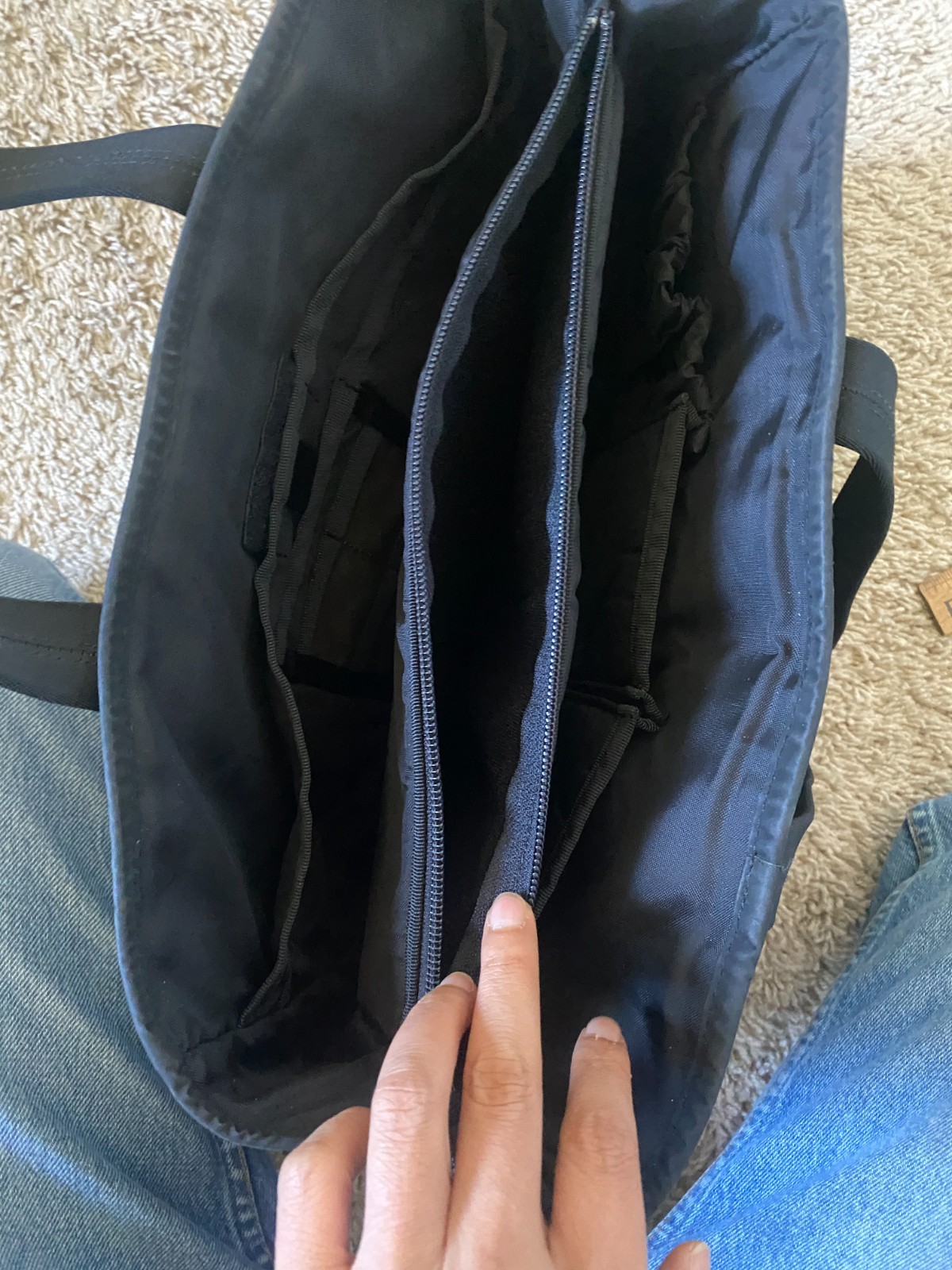 Vintage Mr Porter Black Nylon Hand Tote Bag