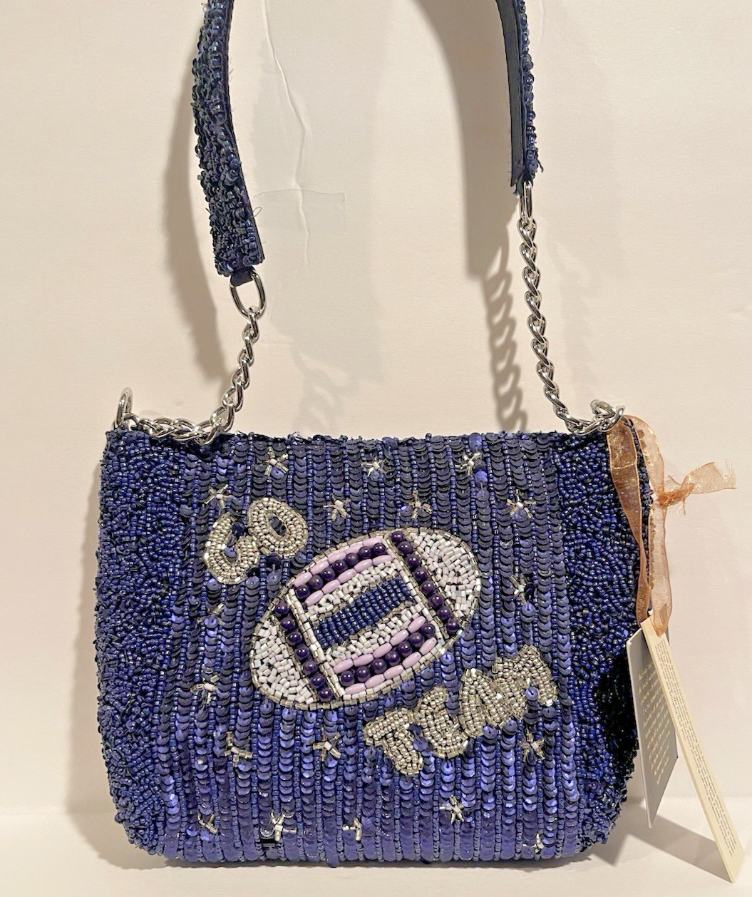 New Handmade India Beaded Viral Football Go Team Bag Handbag Sports Mom
