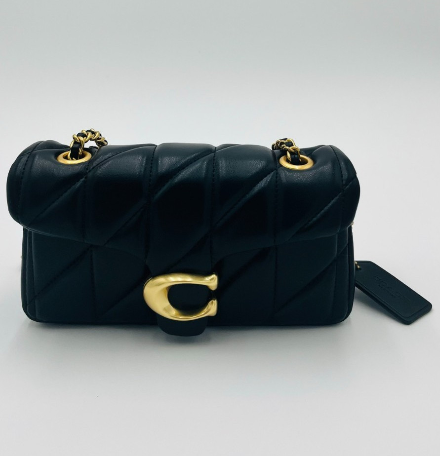 Coach Tabby 20 Black Pillow Quilted Leather Shoulder Crossbody Bag Women Purse