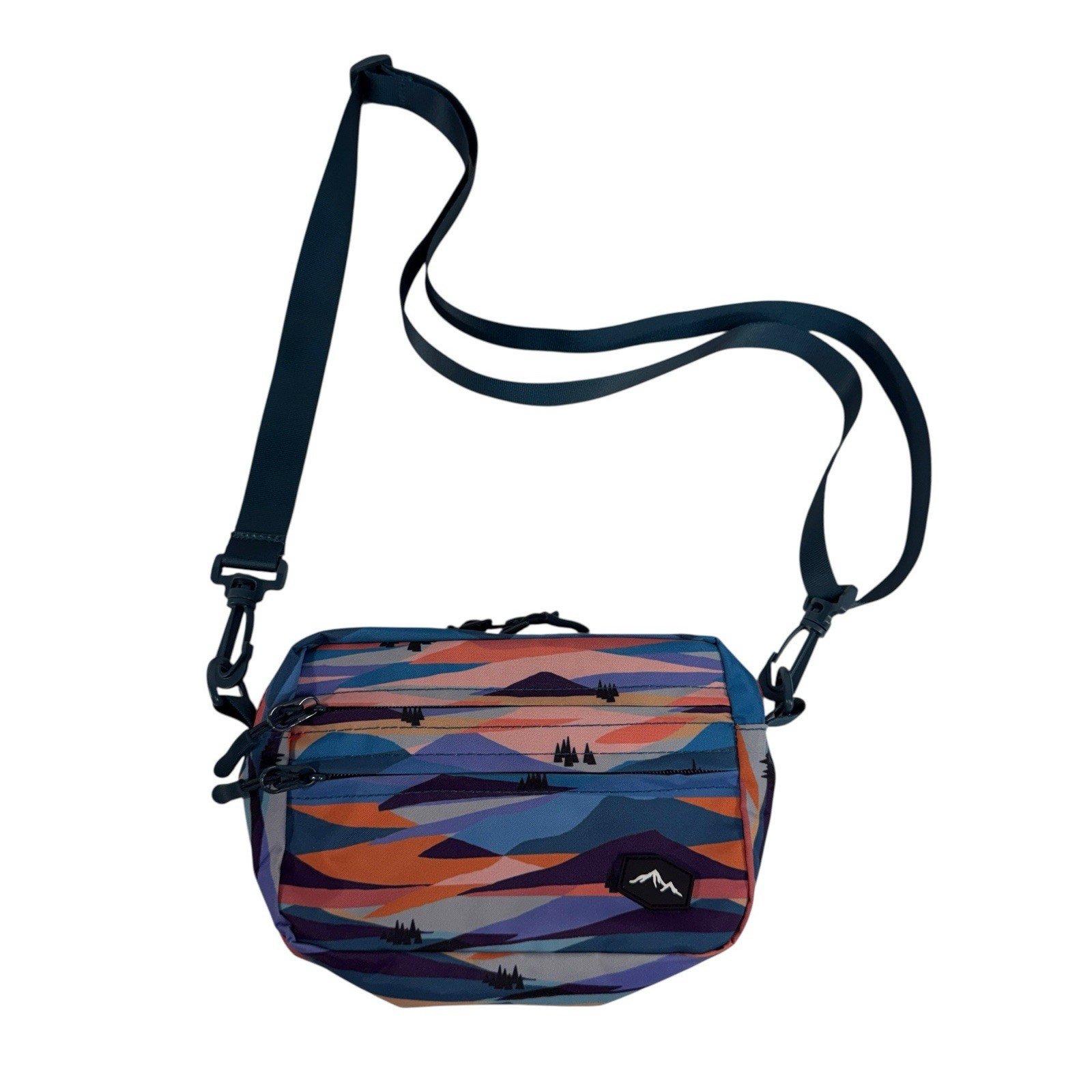 Faire Alpenglow Crossbody Bag Water Repellent Festival Fair Travel Landscape