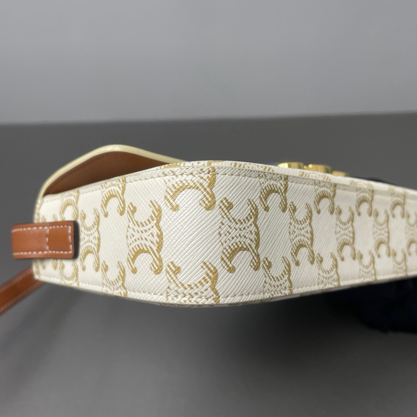 Authentic Pre-owned Celine White Triomphe Canvas Shoulder / Crossbody Bag