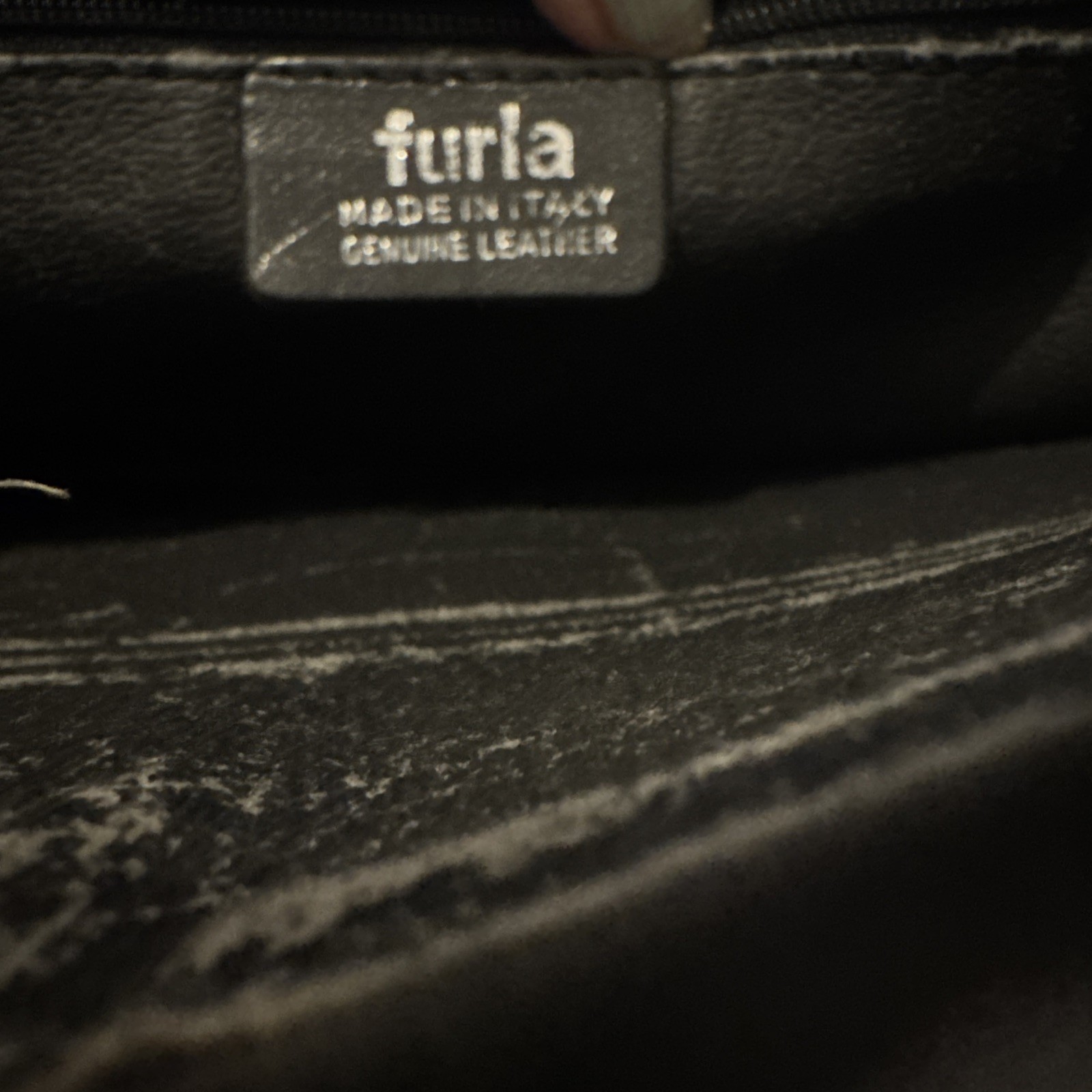 Furla Vintage Clutch black Leather Handbag Made in Italy 13″X8″