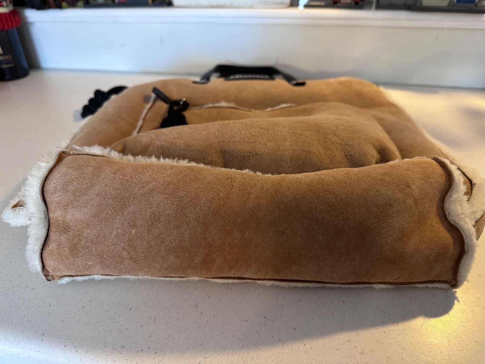 DSQUARED2 SHEEPSKIN SUEDE & SHEARLING HANDBAG PURSE TOTE Large & Supersoft NWOT