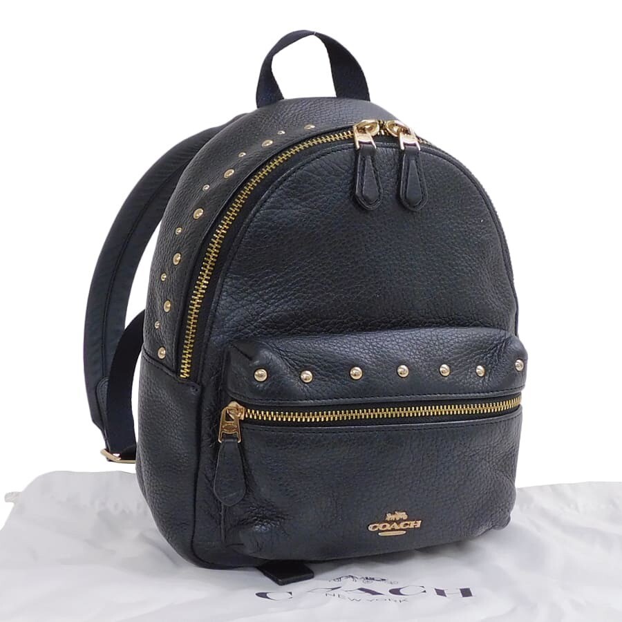 COACH Backpack Charlie Studded F45070 Black Authentic From Japan