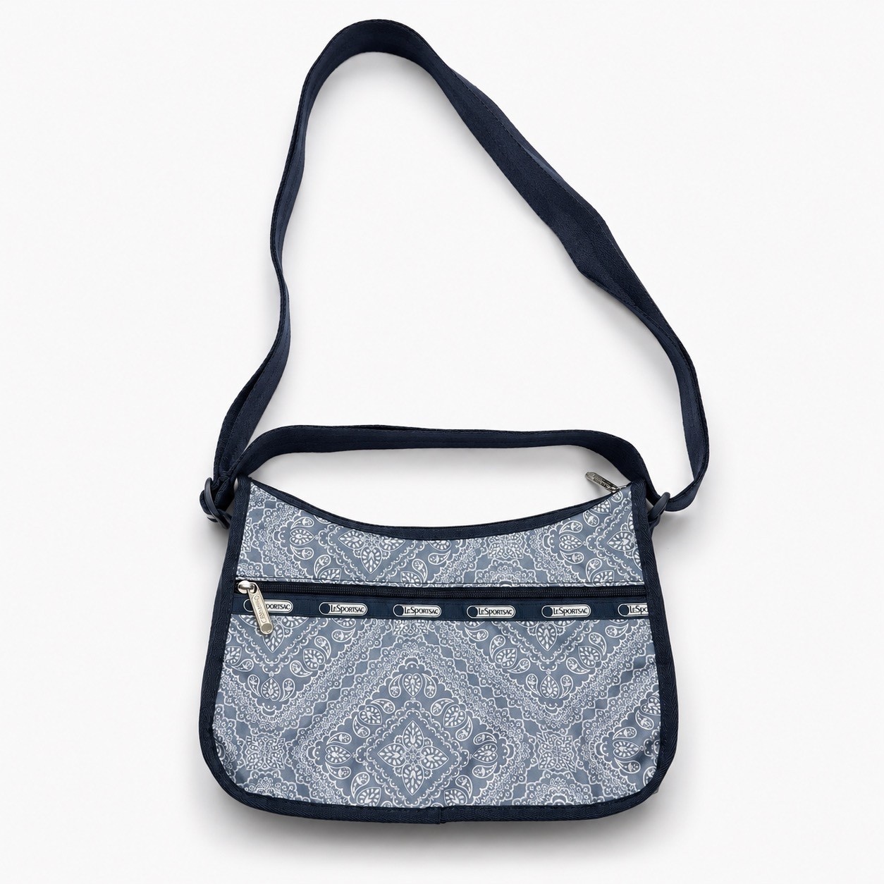 LeSportSac Blue Paisley Crossbody Shoulder Bag 100% Polyester Adjustable