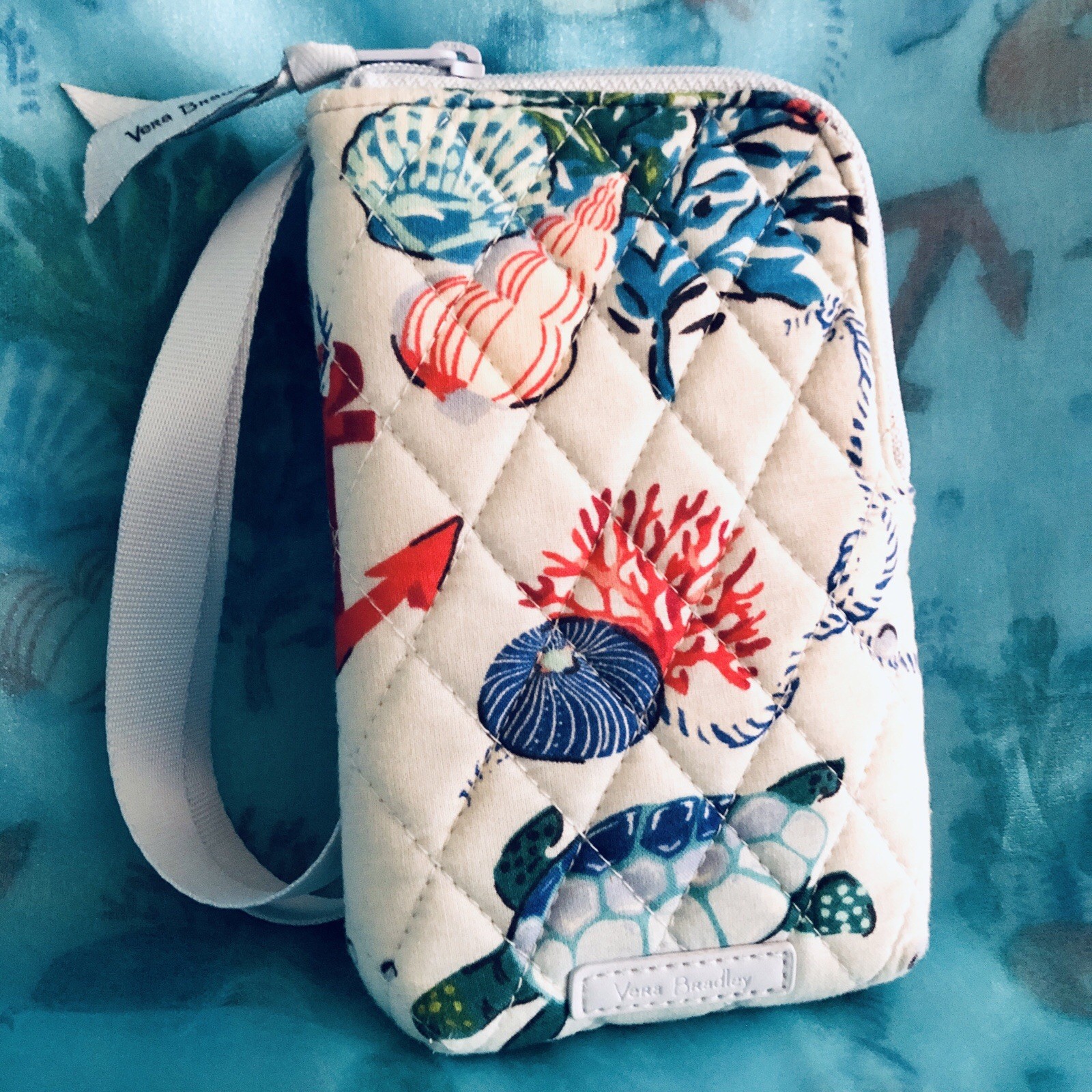 Vera Bradley Anchors Aweigh RFID Mini All-In-One Crossbody Quilted Retired Blue