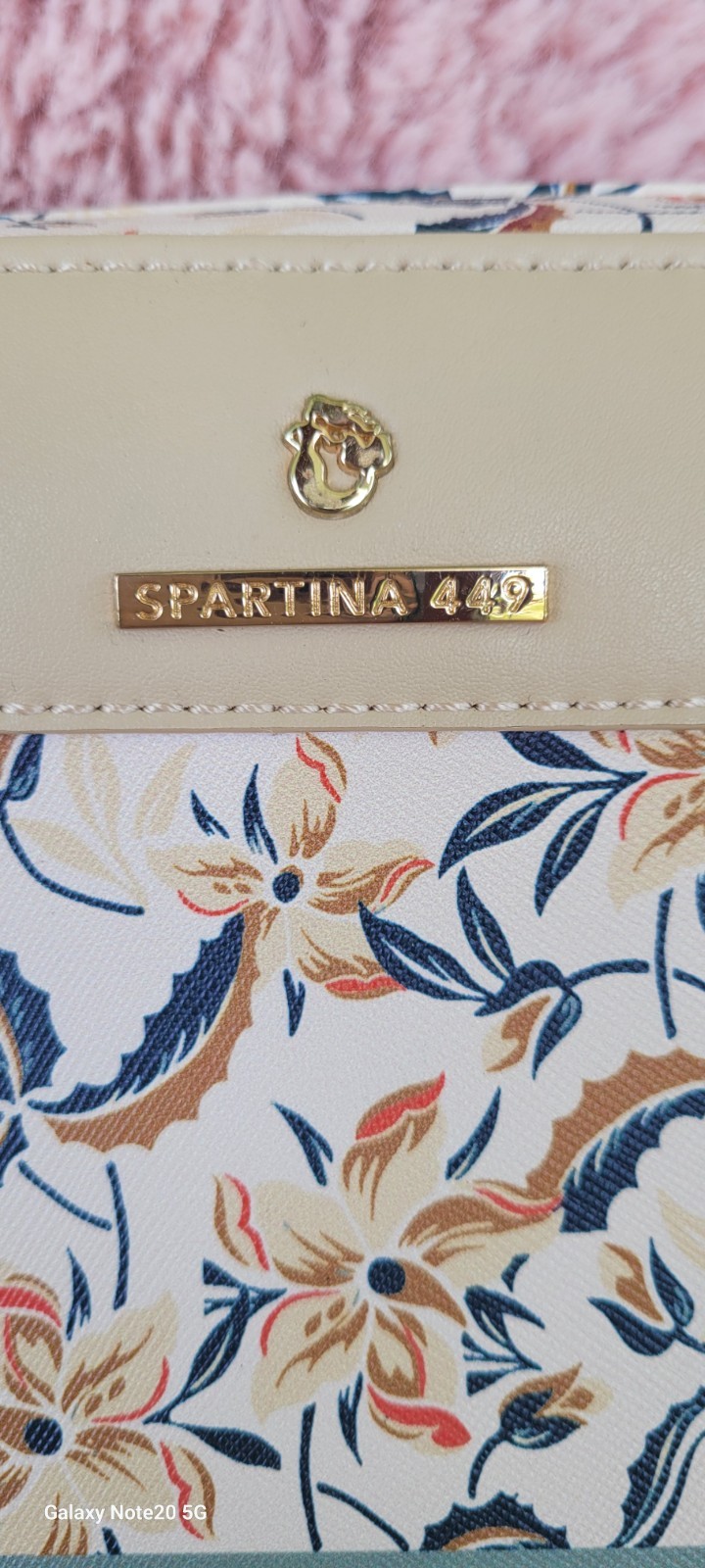 Spartina 449 Retreat Genevieve Crossbody Bag Floral Design Leather Trim NWOT