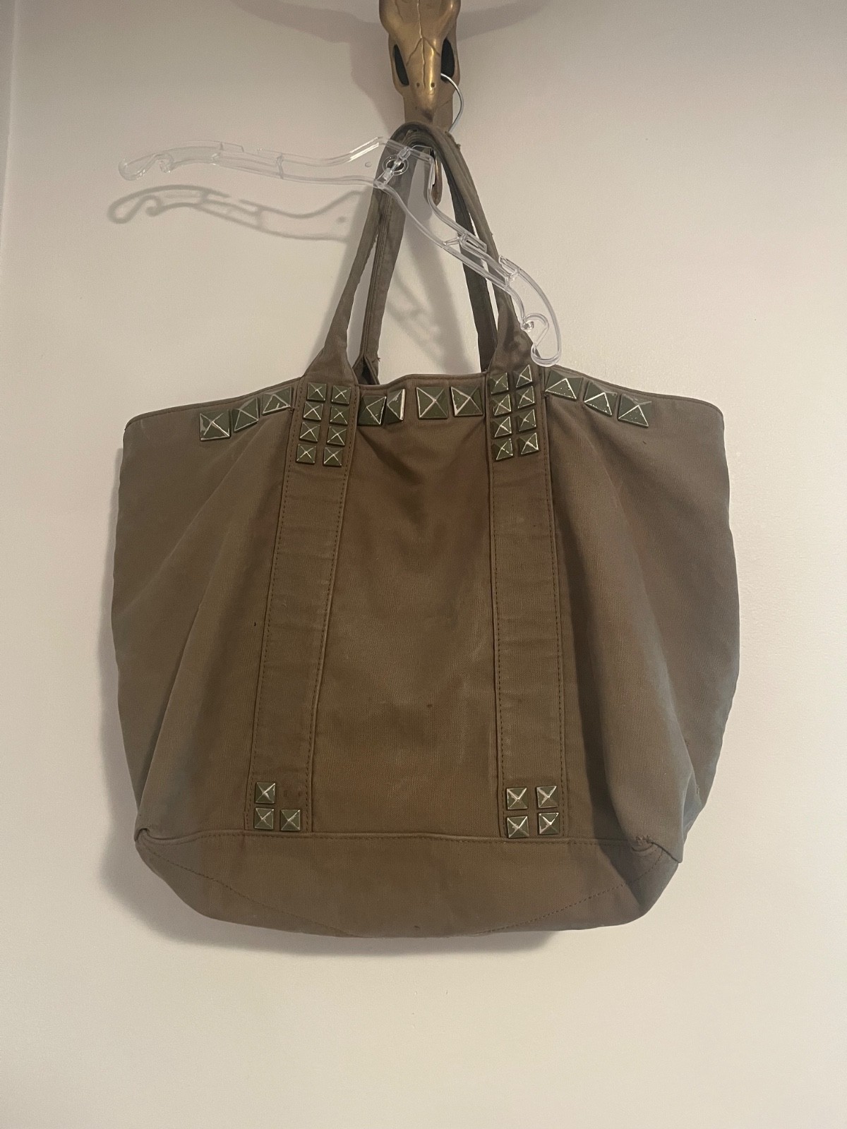 vintage Marc Jacobs heavy canvas tote with studs