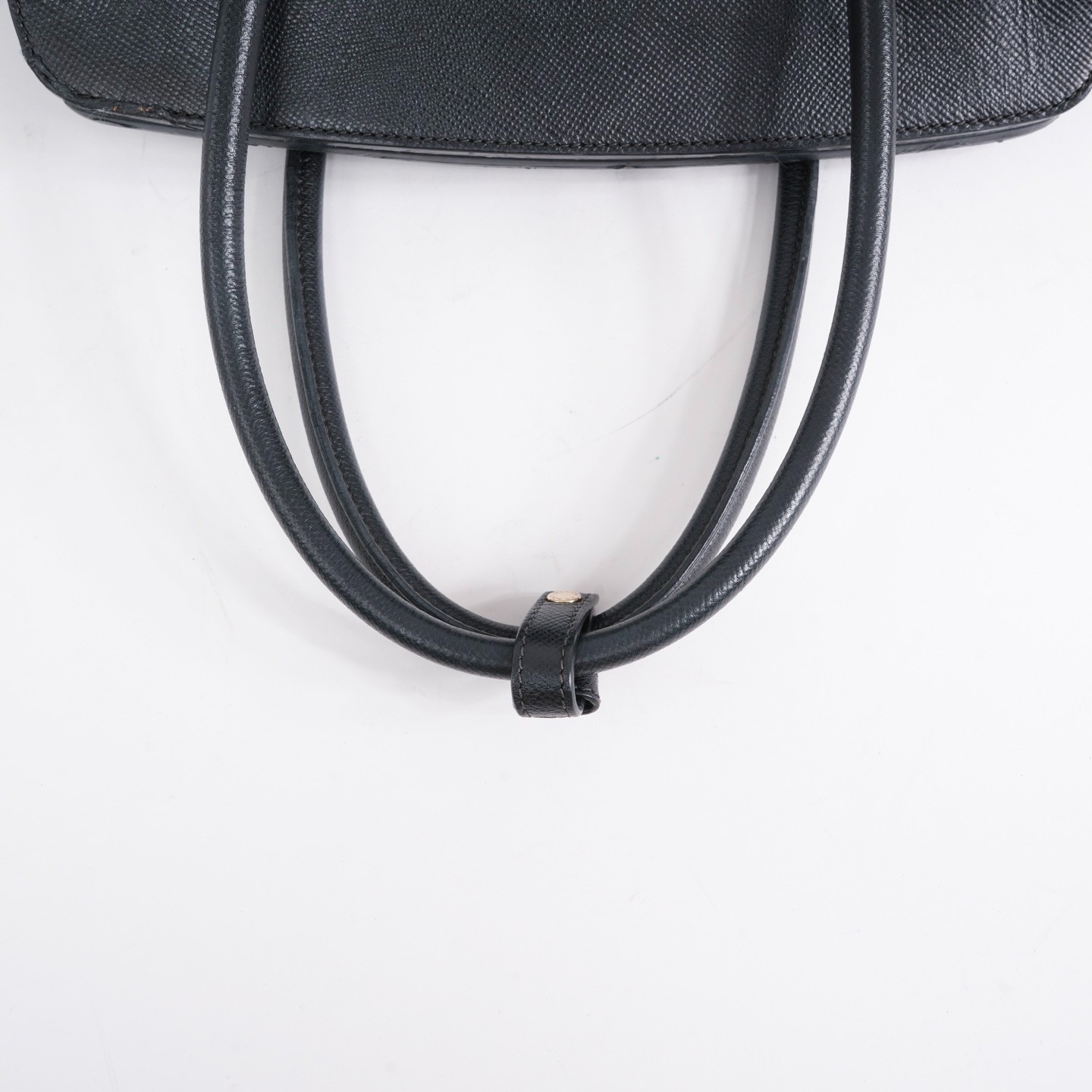 Prada Esplanade Black Canvas Saffiano Leather Front Pocket Tote Handbag