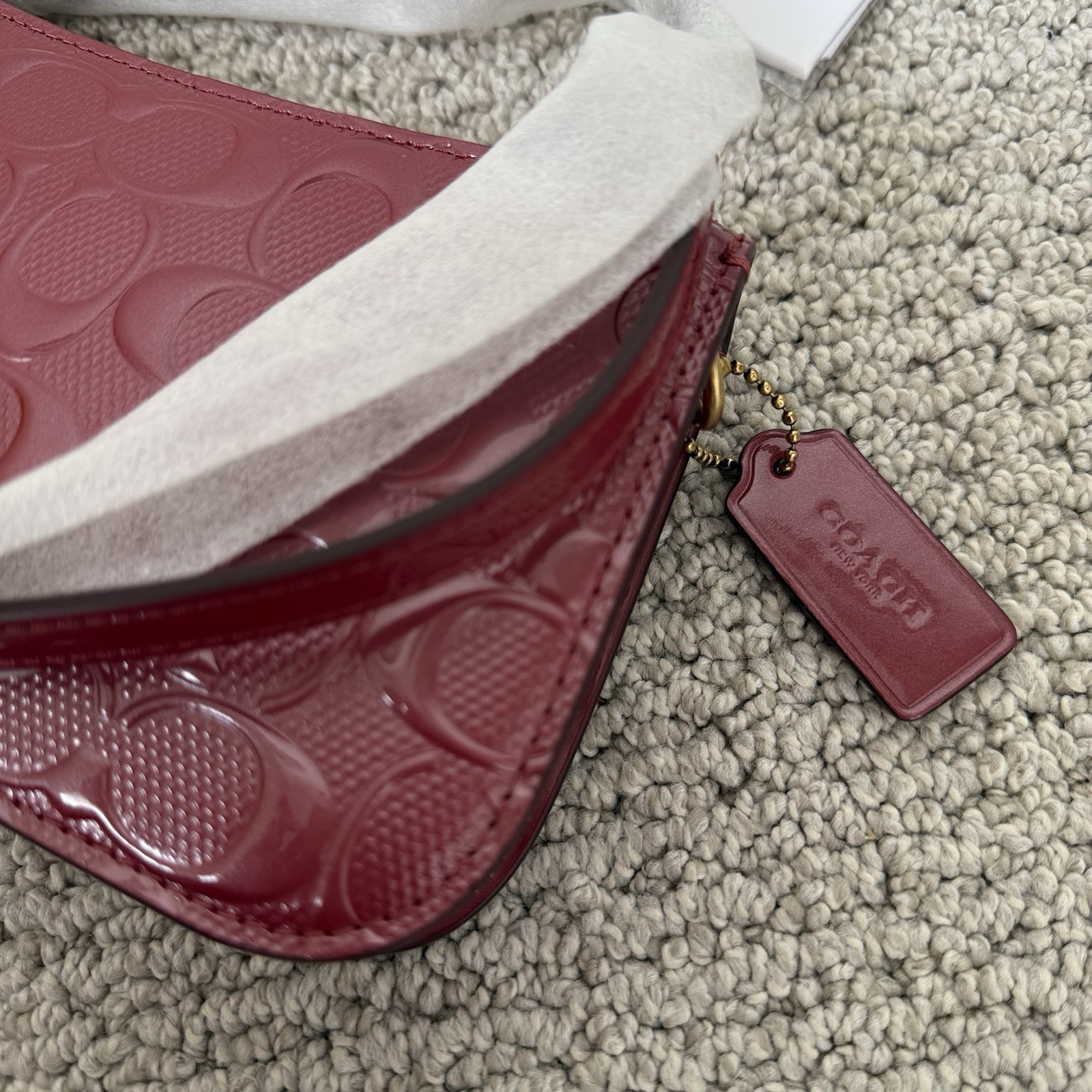 NWT 🌹 COACH Penn Shoulder Bag & Clutch CCC46 Brass/Enamel Red Signature Leather