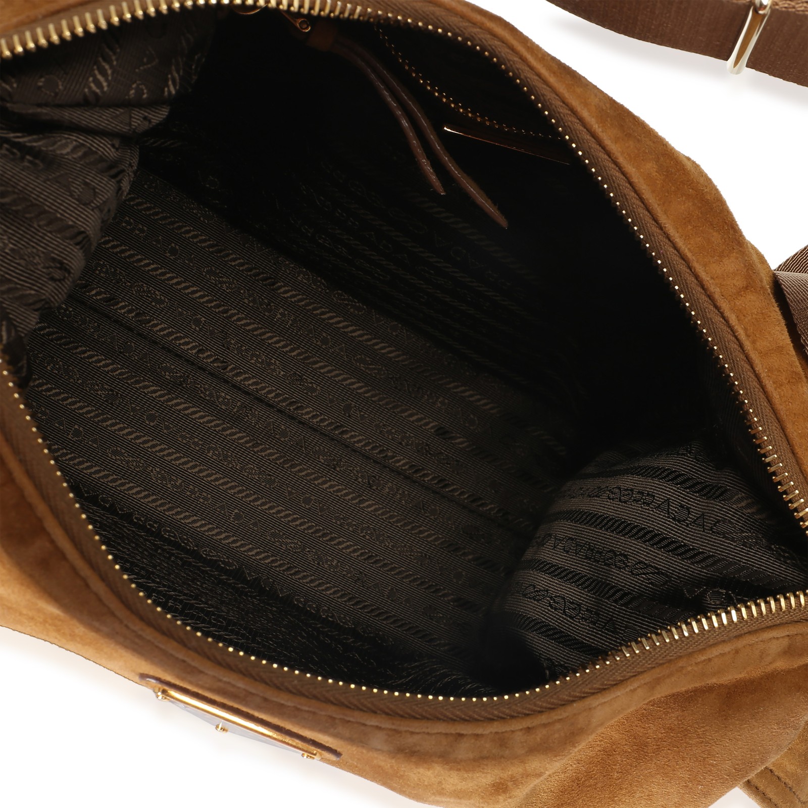 Prada Brown Suede Large Explore Shoulder Bag
