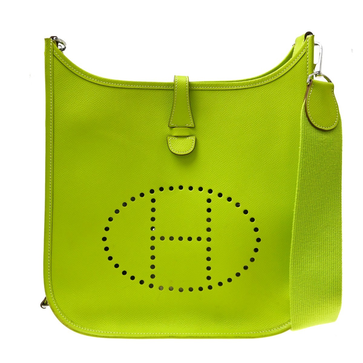 Best07 Hermes Apple Green Taurillon Evelyne 3 29 PM Shoulder Bag BA□O KQ01598
