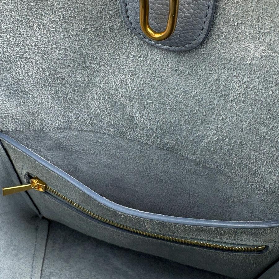 Celine Sangle Bucket Small Leather Blue Handbag #BS875