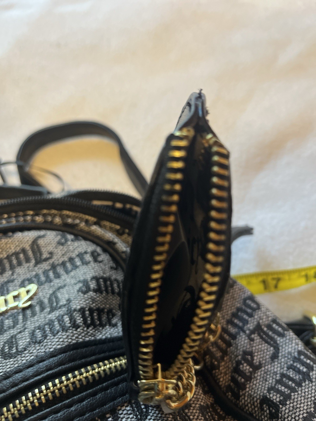Juicy Couture Casual Stylish Mini Backpack Black White Coin Purse Tote R7