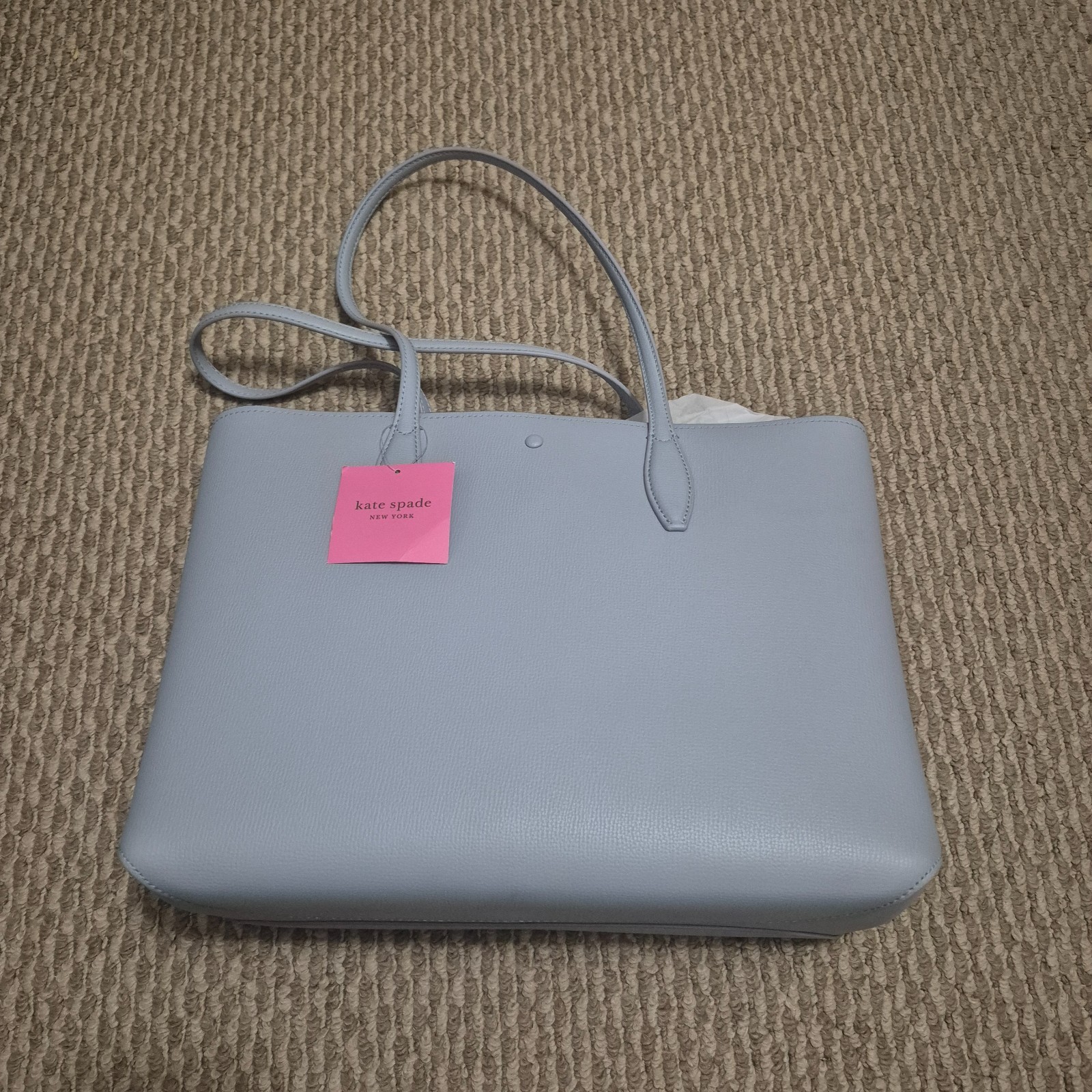 Kate Spade All Day Large Tote Pale Sapphire Blue Leather Bag KO140 NWT $399 MSRP