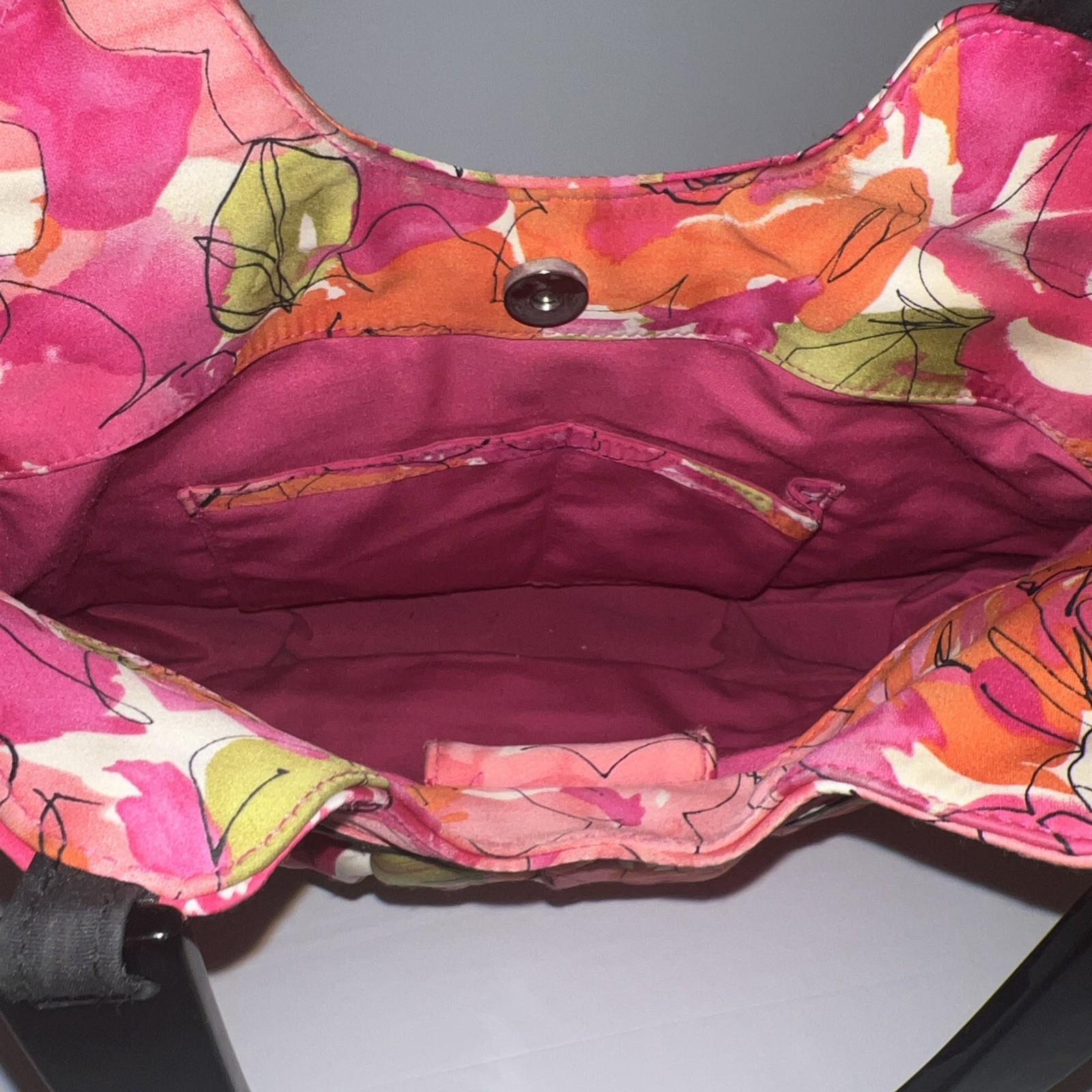 Vera Bradley Millie Purse Rose Pattern Sateen Lucite Handles Spring Summer Flora