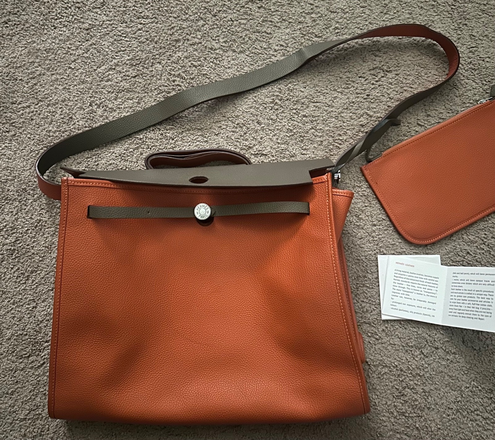 Vintage HERMES Herbag Cabas Tote Bag Canvas & Vache Leather – Good