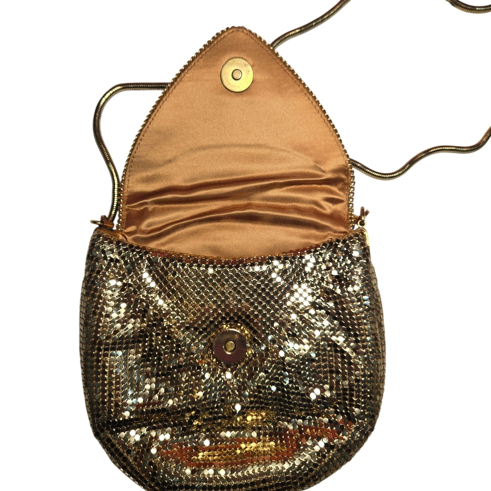 Sparkling Gold Black Red Mesh Evening Bag Boho Geometric Snake Chain Strap