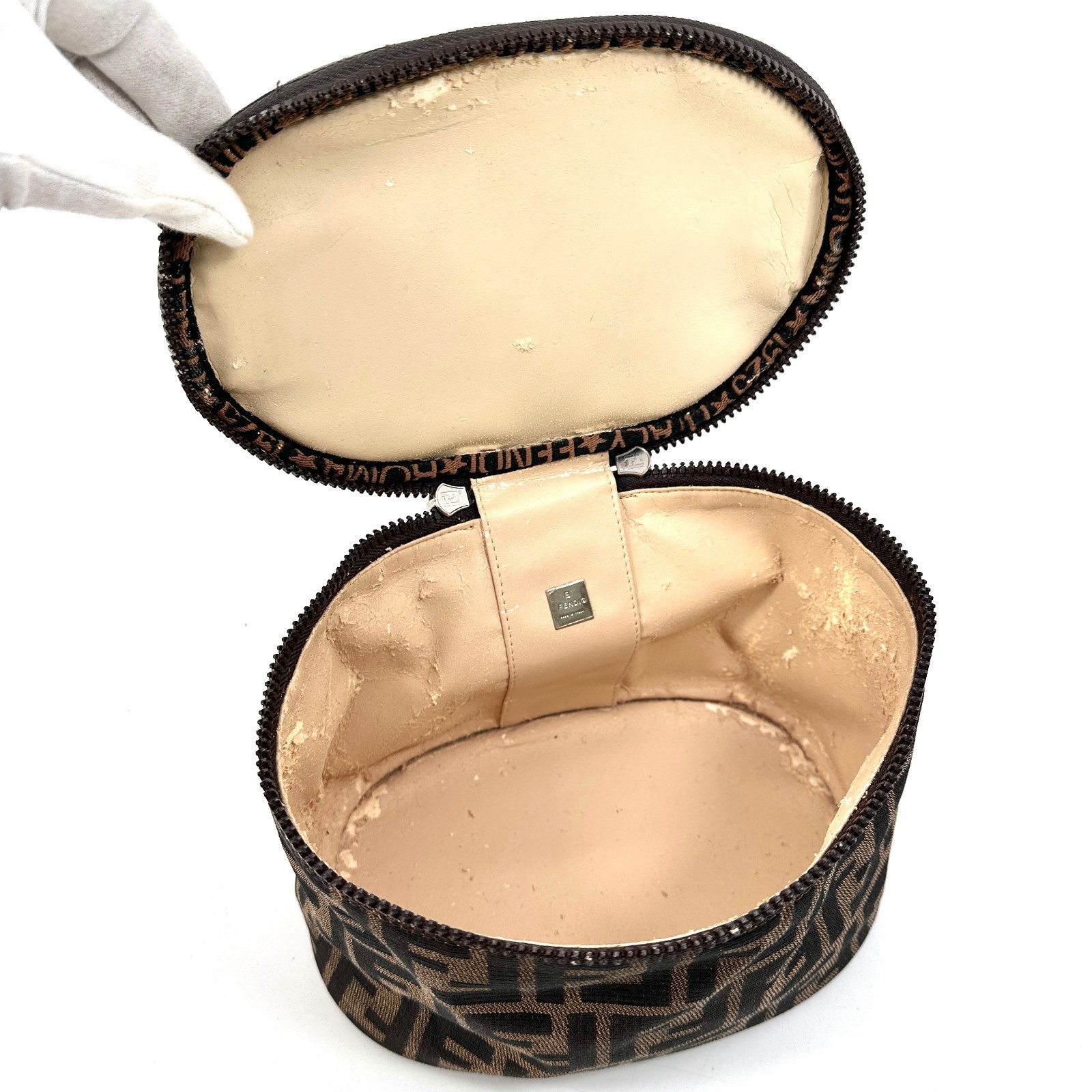 Fendi Zucca Canvas Pouch Authentic