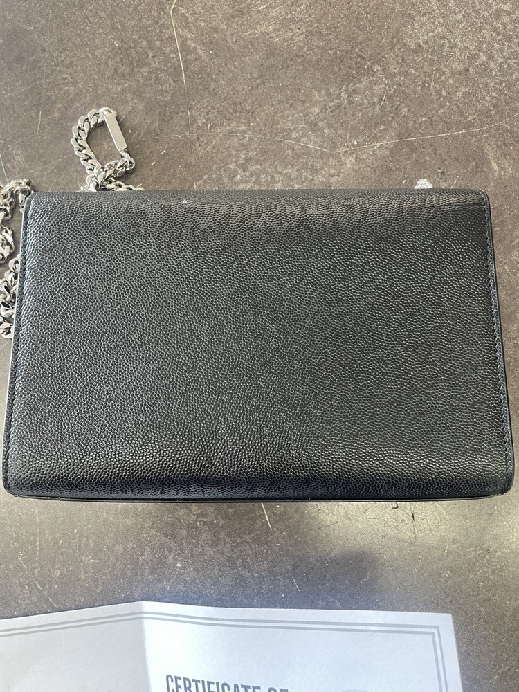 YSL YVES SAINT LAURENT Kate Small Grain De Poudre Leather Crossbody Bag Black