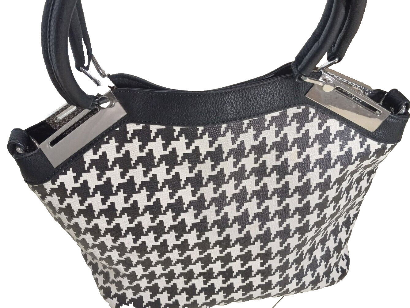 Black Rivet New Shoulder or handheld Black / White Handbag medium silver decore