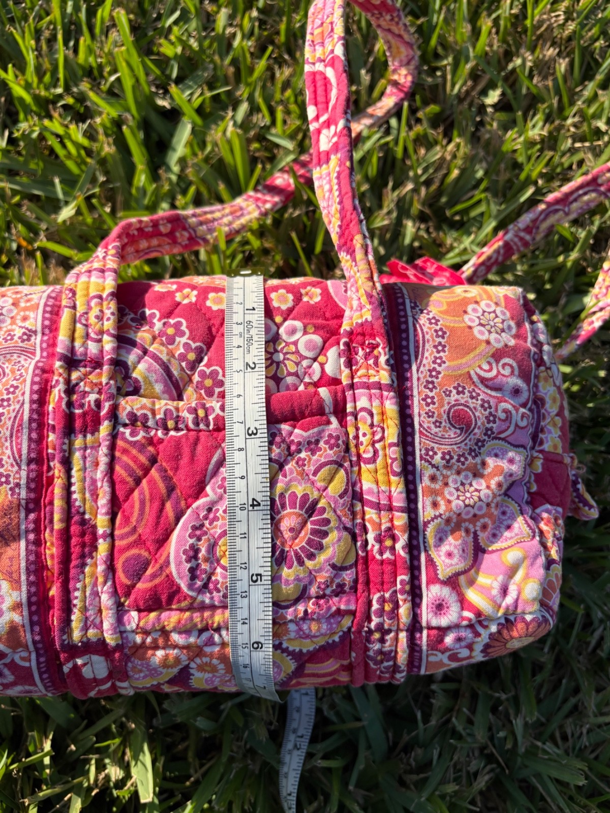 Vintage Vera Bradley Raspberry Fizz Mini Duffle Bag Retired Print