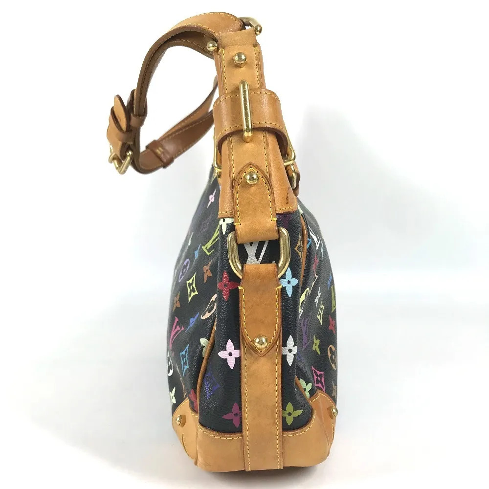 LOUIS VUITTON Monogram Multicolor Greta Shoulder Bag Noir Black M40196 Authentic