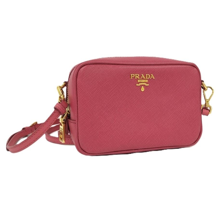 PRADA Pink Saffiano Leather Mini Crossbody Shoulder Bag 1N1674 Auth