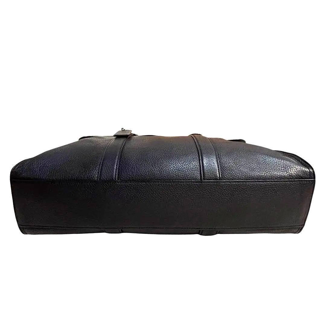 COACH Leather 2way Business Bag Dark Gray