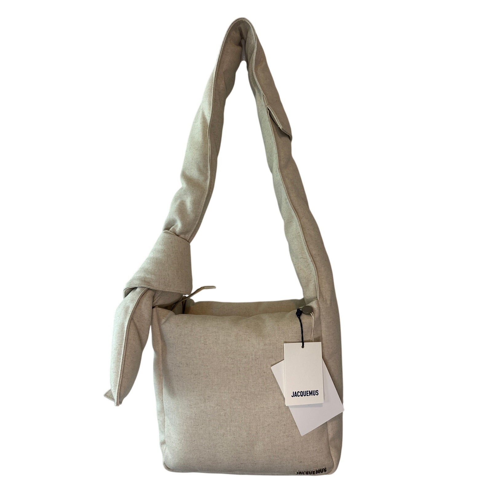 Jacquemus Le Cuscinu Canvas Shoulder Bag Ecru NWT Linen Tote w/ Dust Bag