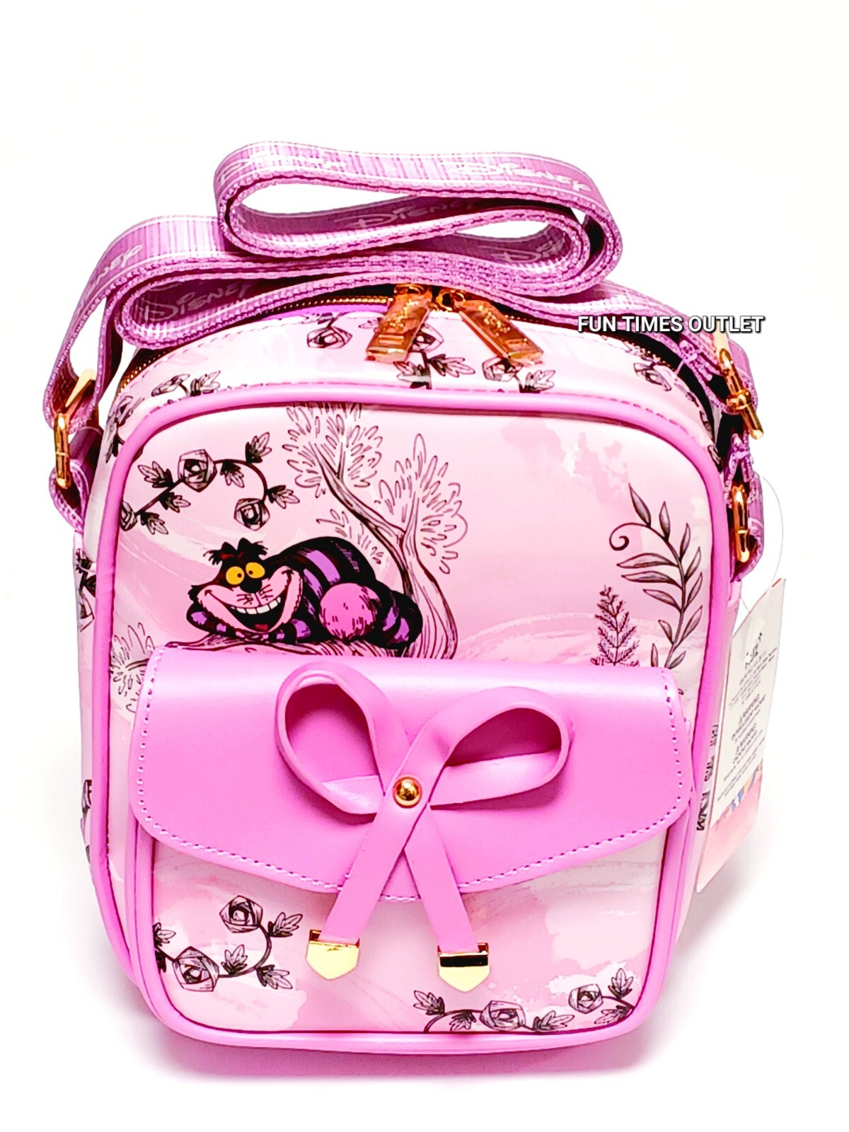 Disney Cheshire Cat 8.5″ Crossbody Lady Purse Shoulder Bag Alice In Wonderland
