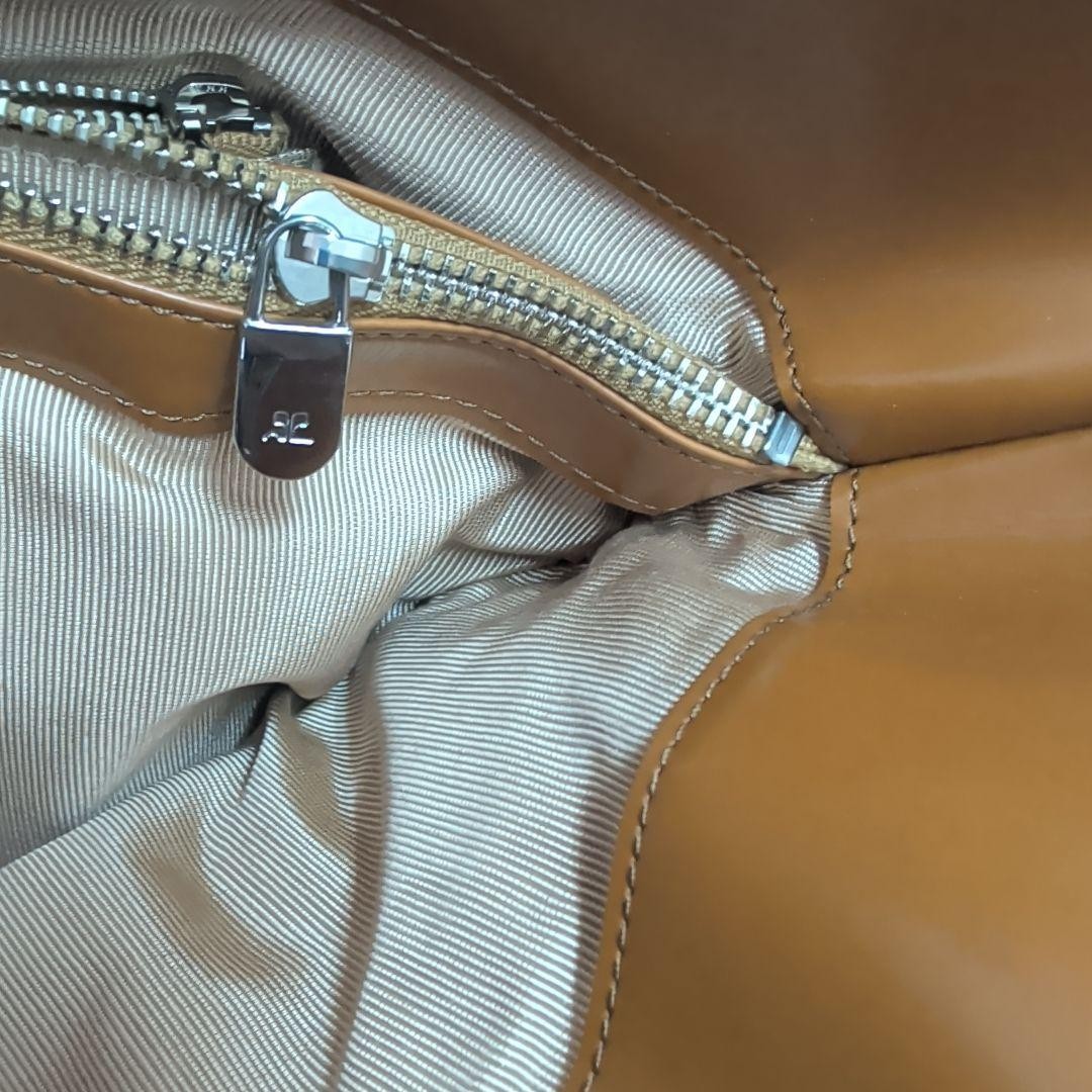 Courreges 2-Way Handbag Brown 12.5 inches
