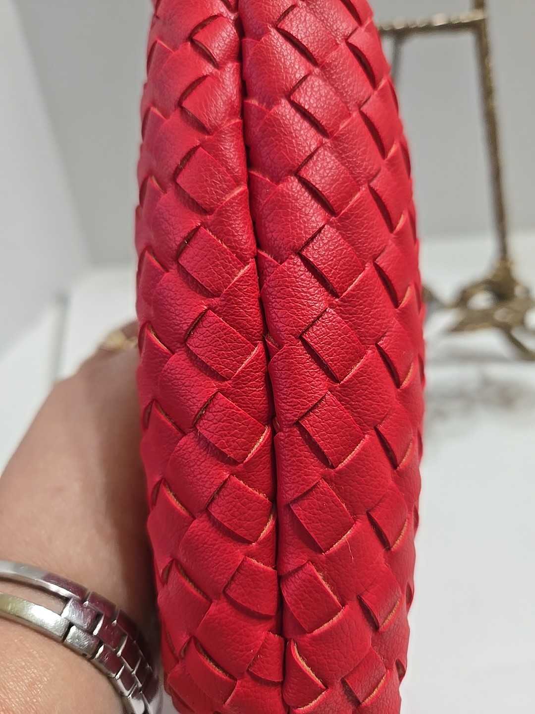 GREY LABEL PVC Red Mini Woven Twisted Handle Handbag **NWT **