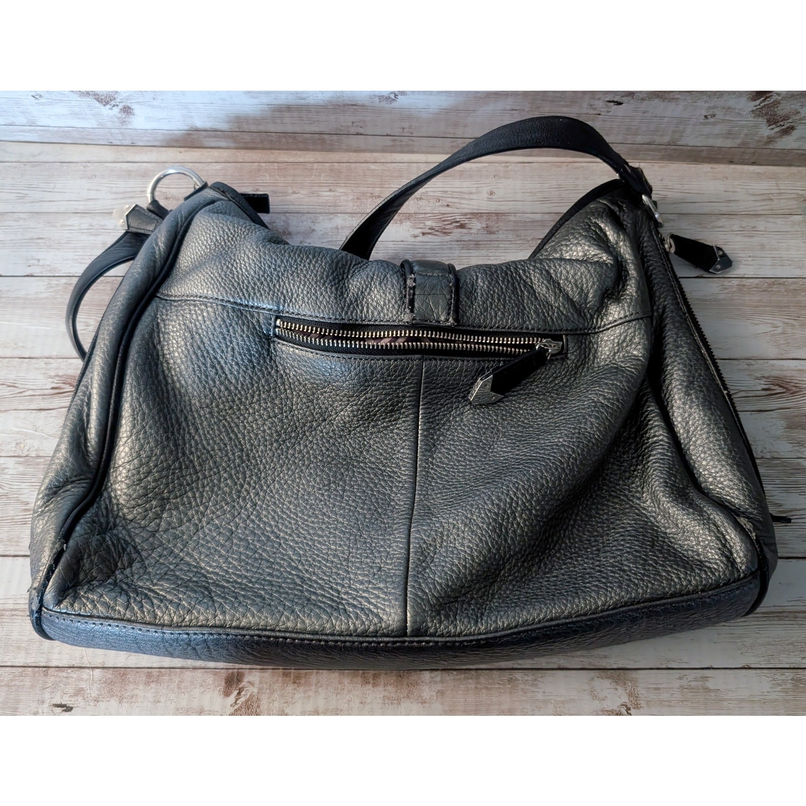 Perlina Shoulder Bag – Dark Metallic Grey – Fair Condition
