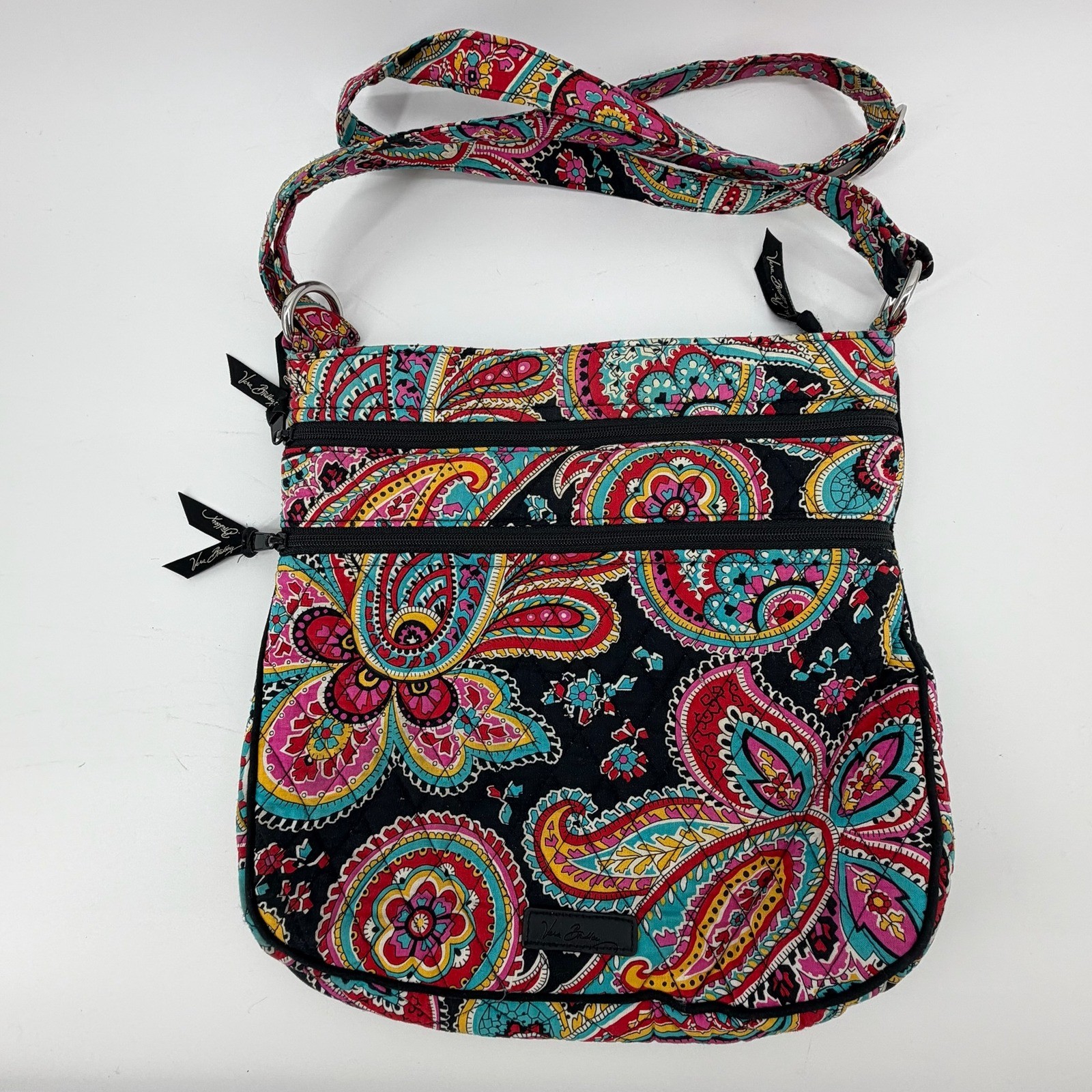 Vera Bradley Triple Zip Hipster Purse Parisian Paisley Crossbody