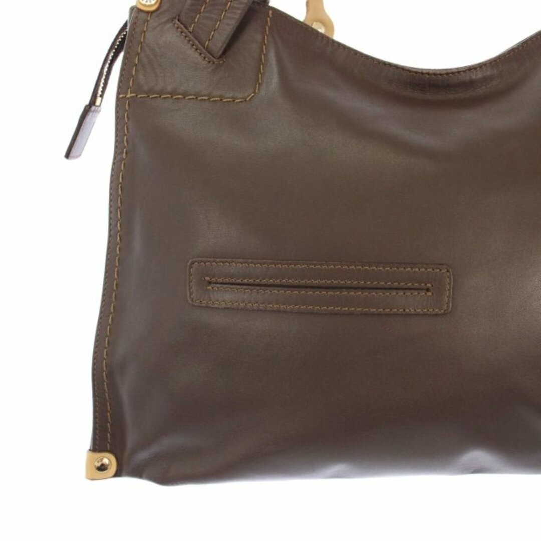 Pelle Borsa Handbag Leather Brown TK Used cf773293bece40c59f73a23b7b9aab9b