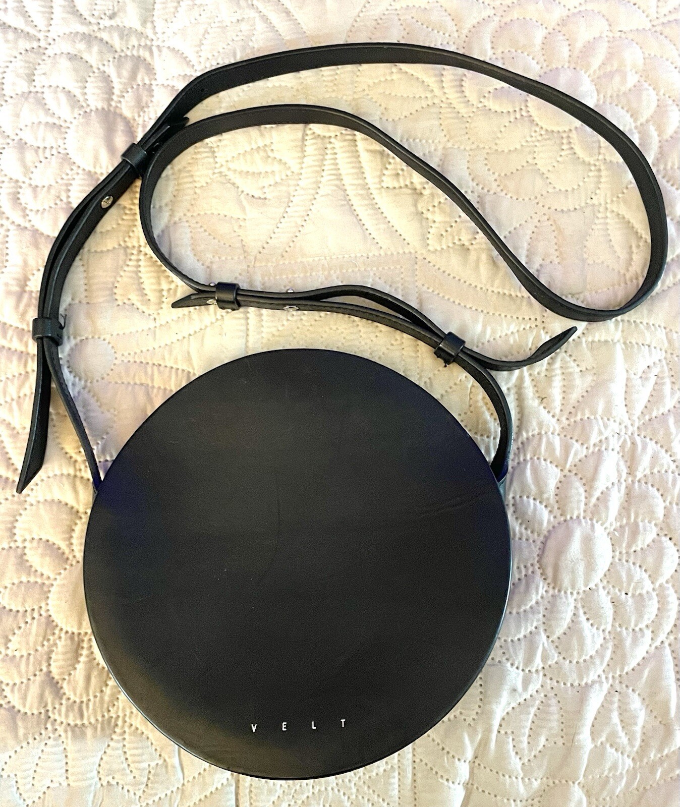 VELT Designer Crossbody Bag 100% Cowhide Leather Full Moon Purse Retail $338.79