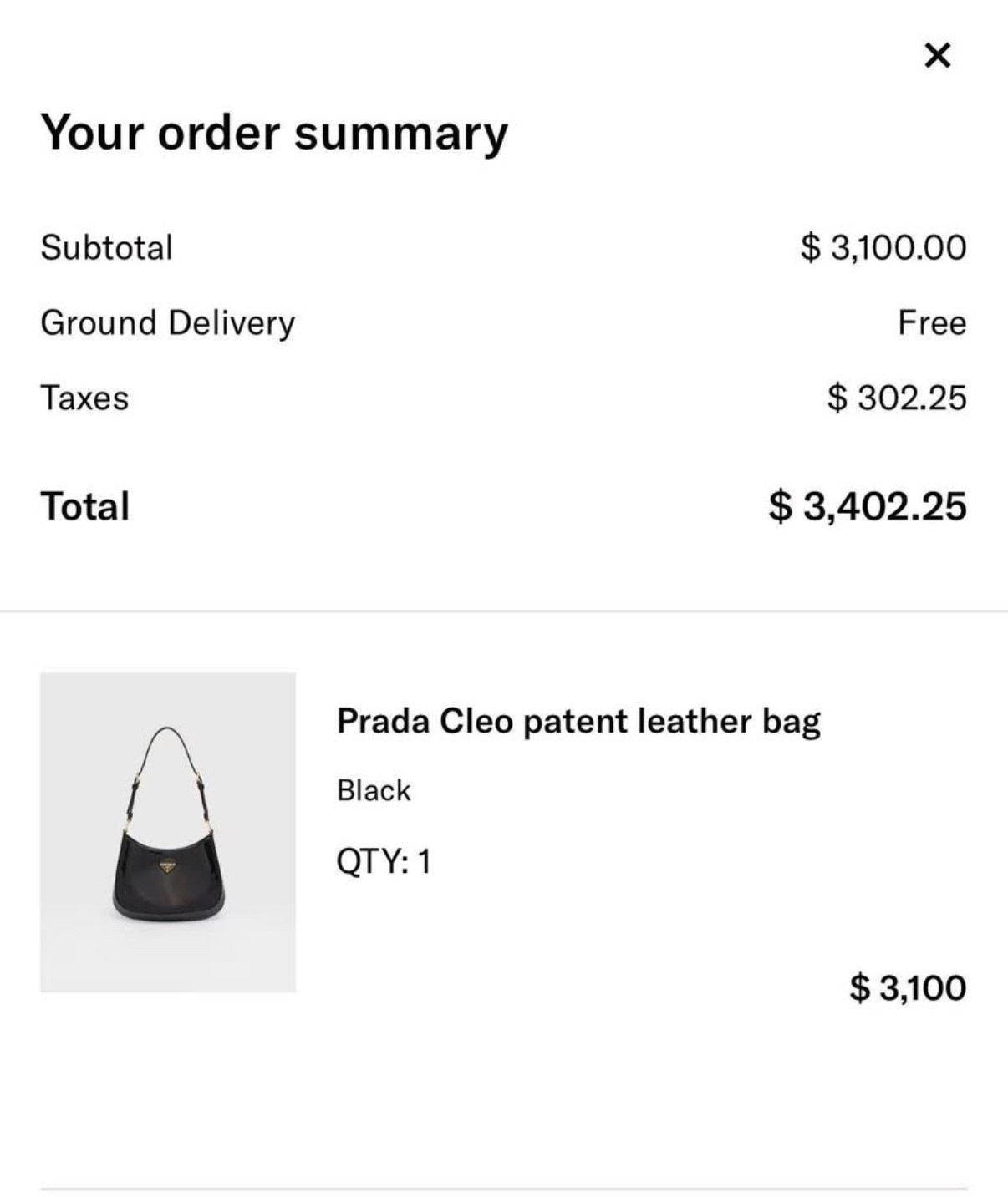 Prada Cleo patent leather bag with gold hardware