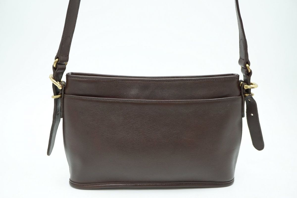 Old COACH Vintage Shoulder Bag 9802 Made in USA Crossbody Gold Hardware Grained