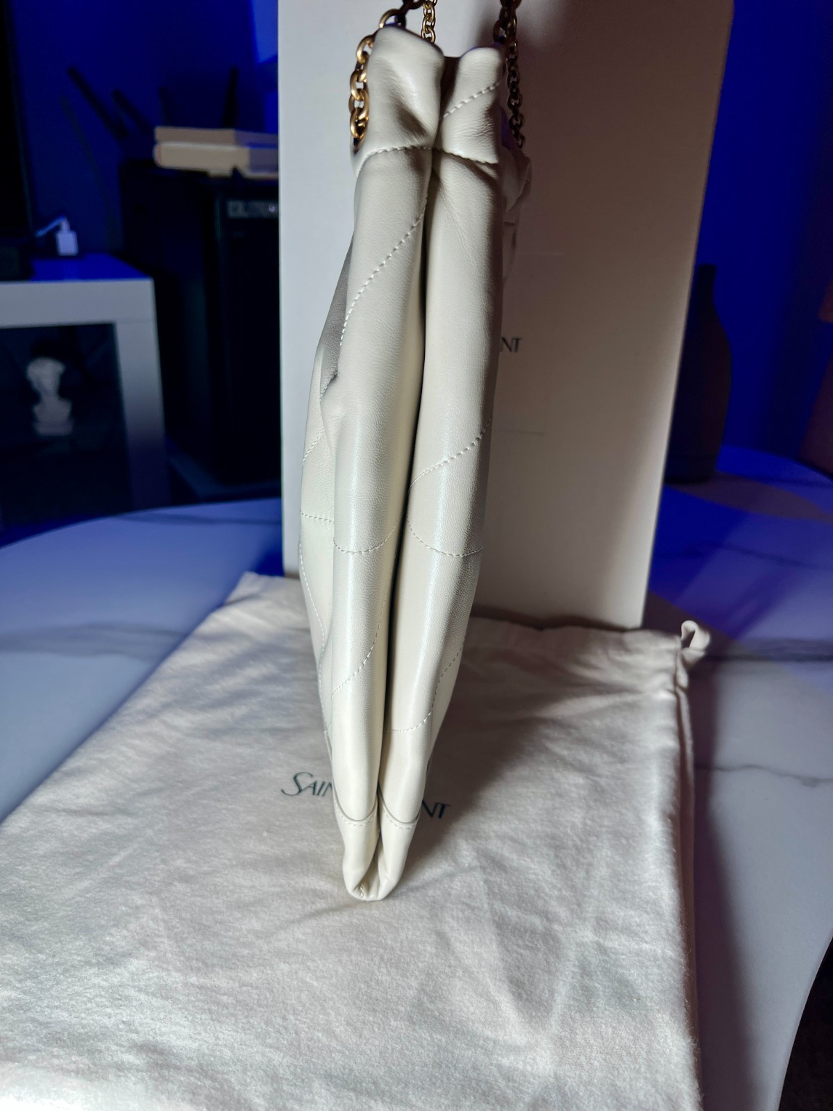 Saint Laurent YSL JAMIE POCHON in lambskin Blanc Vintage Color Way