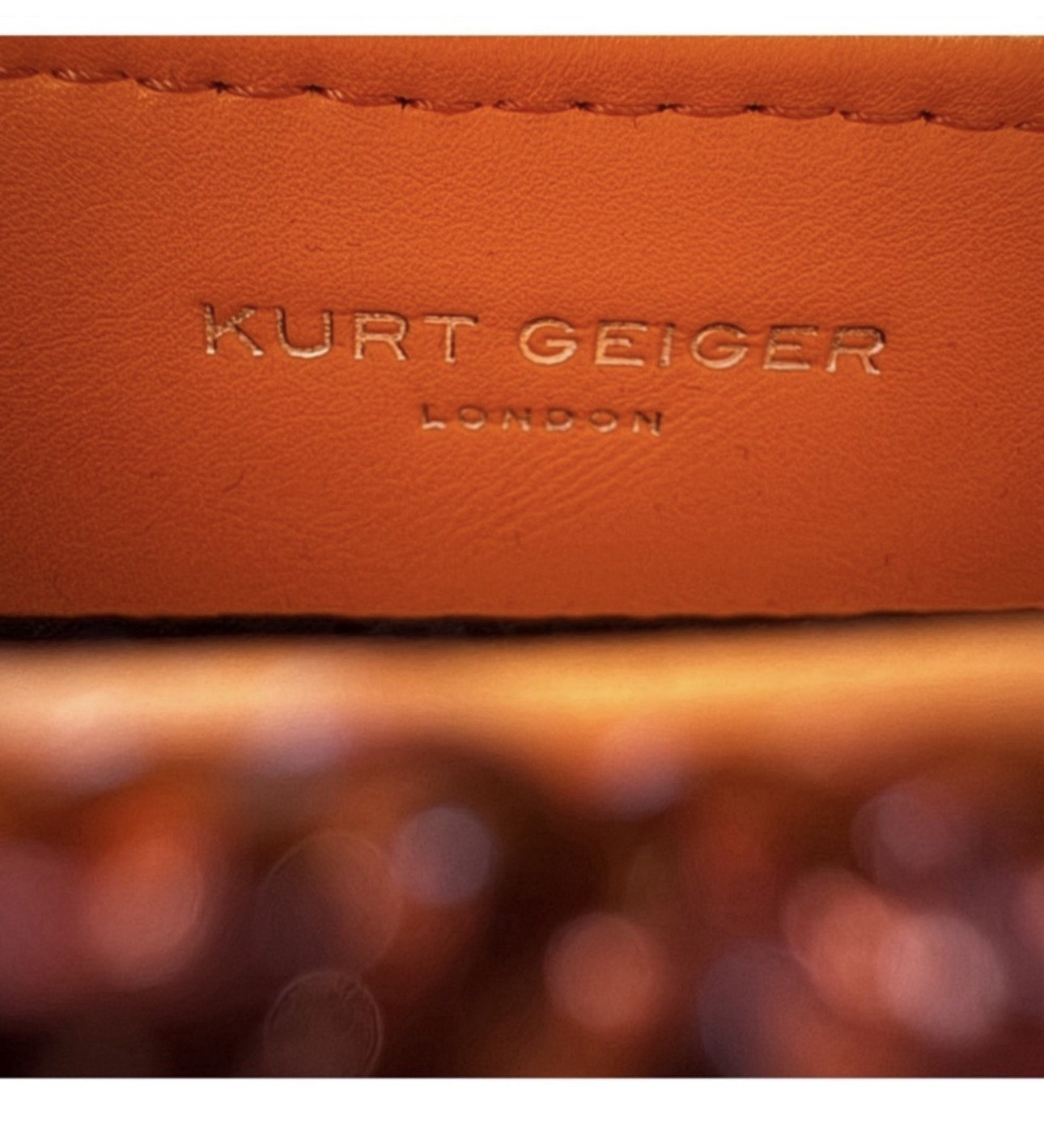 Kurt Geiger mini kensington in a vibrant orange sequin, NWT