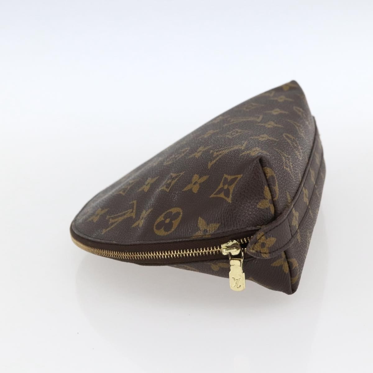 LOUIS VUITTON Monogram Trousse Demi Ronde Cosmetic Pouch M47520 LV Auth BA10802